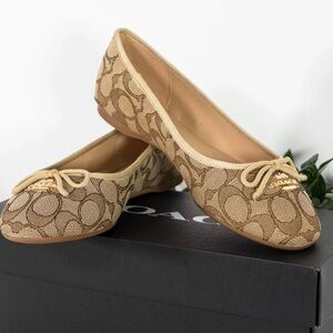 COACH Alina Ballet In Signature Jacquard Shoes Size 6